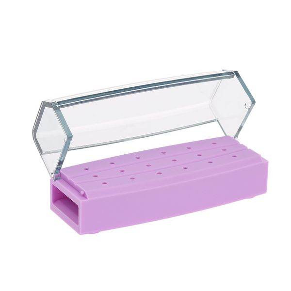 

18 holes nail art drill grinding head bit holder display storage box nail drill bits container stand display rack, Silver