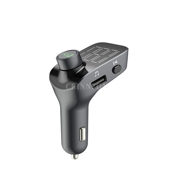 

dhl 20pcs fm transmitters bluetooth v5.0 aux modulator bluetooth hands-car kit audio mp3 player qc3.0 2 usb charger t15