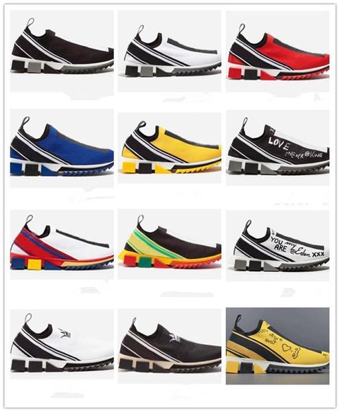 

новые дизайнерские туфли sorrento sneaker мужчины ткань stretch джерси слип-на sneaker lady двухцветной rubber micro sole дышащий повседневн, Black