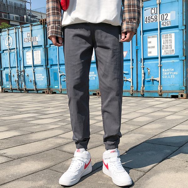 

2019 men casual sweatpants fitness men's sportswear joggers pants cotton new male gyms trousers pantalones hombre black grey