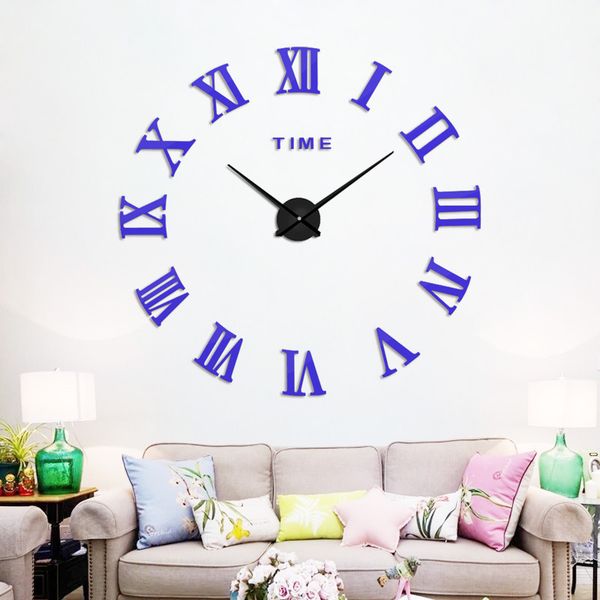 

2019 new wall clocks large clock watch horloge 3d diy acrylic mirror stickers quartz duvar saat klock modern mute