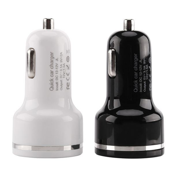 

qc 3.0 fast quick car charger auto power adapter 5v 3.1v 9v 2a dual usb ports quick car chargers for samsung s6 s7 s8 s9 pc mp3