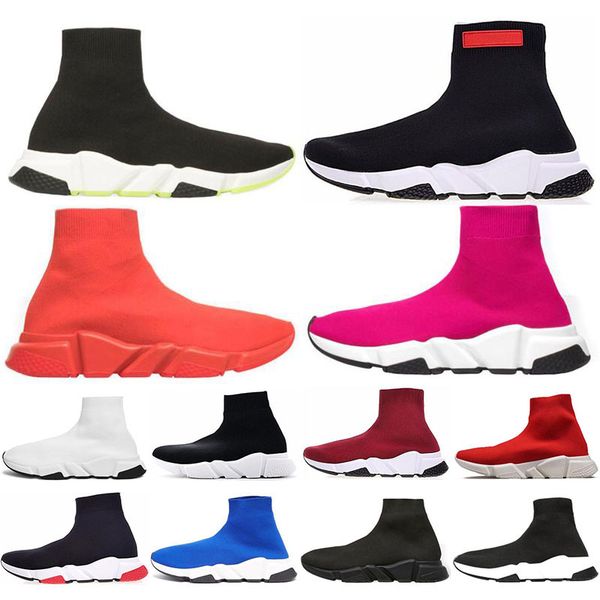 

2020 fashion sneakers mens womens high sock shoes pink white black red blue triple black runner trainers shoes 36-45
