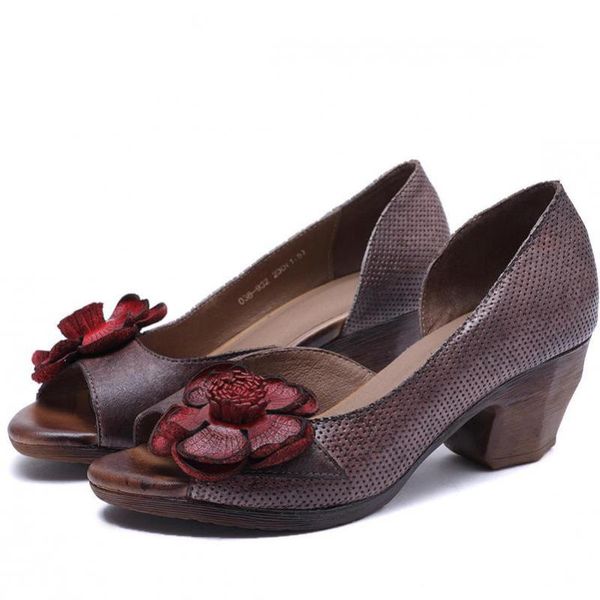

dress shoes yourseason platform sandals woman genuine leather retro flower sewing leisure ladies slip on 2021 autumn summer, Black