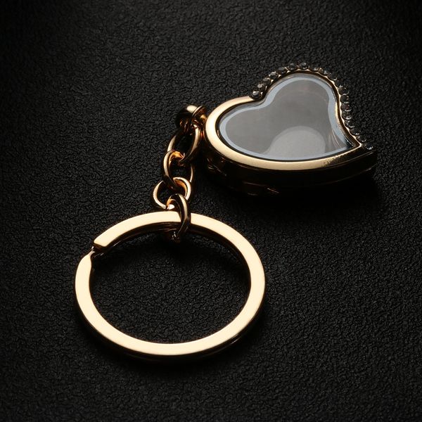 

1pc new living glass memory locket keyring 30mm keychain floating charms buckle gift p holder letter plate hand tools