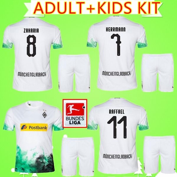 

Взрослый + дети 2019 2020 Borussia Monchengladbach костюм футбольные майки HAZARD GINTER мальчики устанавливает футболку RAFFAEL PLEA ELVEDI ZAKARIA