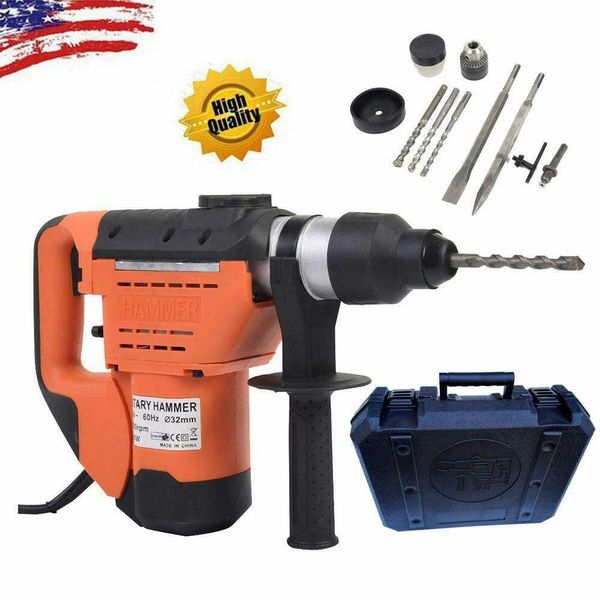 

1-1/2" sds electric rotary hammer drill plus demolition variable speed w/bits us