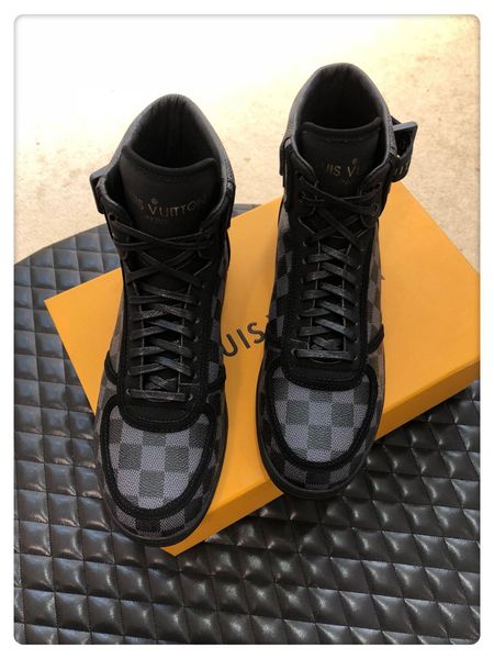 

rivoli sneaker iconic damier graphite canvas distinguished by functional velcro strap this style also features a shape-memory insock, Black
