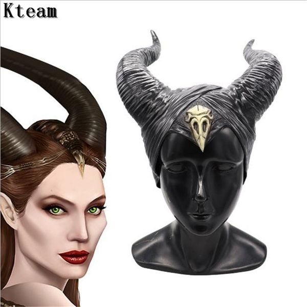 

горячий фильм хэллоуин косплей maleficent witch horns hat головные уборы маски головные уборы шлем партии black queen head mask косплей