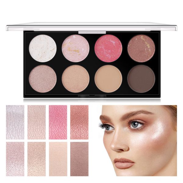 

8 colors waterproof non-blooming eye shadow long lasting highlight shading powder pigment palette big eye makeup cosmetics tslm1