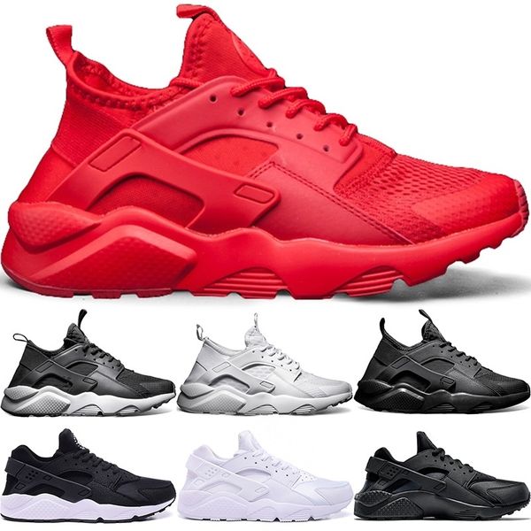 

huarache ultra running shoes 4.0 1.0 men women triple white core black red huaraches mens athletic sports sneakers size 36-45 wholesale