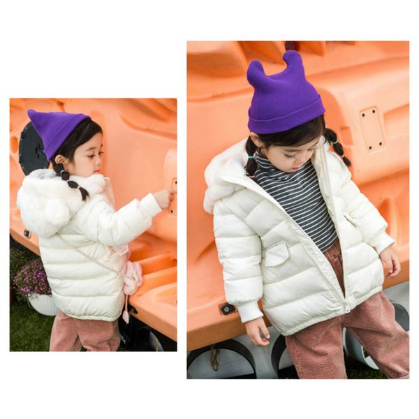 

girl fashion down coat child kids 2019 winter solid color long sleeve outdoor clothing girls hooded coat luxury outwear selling, Blue;gray