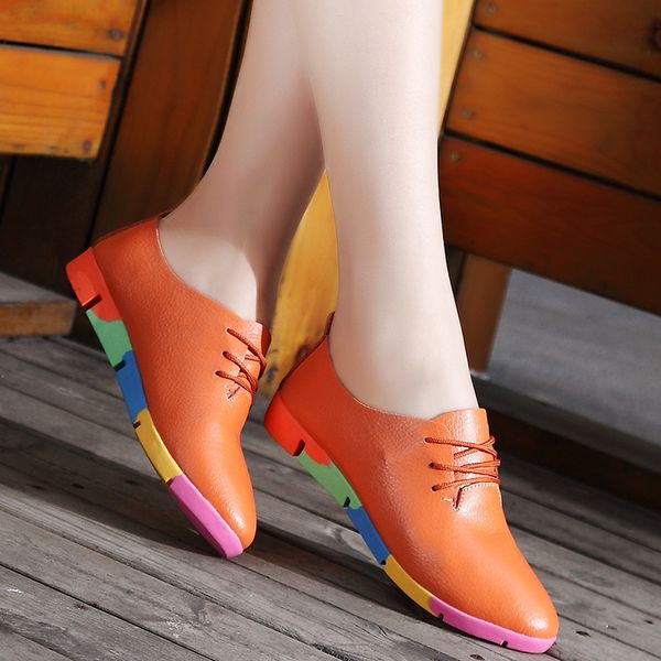

2019 new breathable genuine leather flats shoes woman sneakers tenis feminino nurse peas flats shoes plus size women shoes t200111, Black