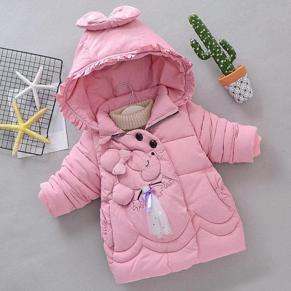 

Girls Winter Jacket Kids Parka 2019 New Hooded Thicken Warm Children Outerwear Girls Coat 2 3 4 5 6 Baby Cherub Coat