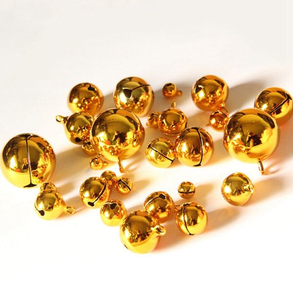 

50pcs jingle bells aluminum loose beads gold for festival party decoration/christmas tree decoration/diy crafts accessories