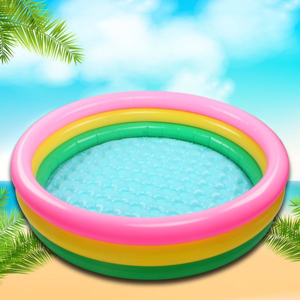 

selling inflatable rainbow swimming pool round thickened inflatable swimming pool for children kids water playing