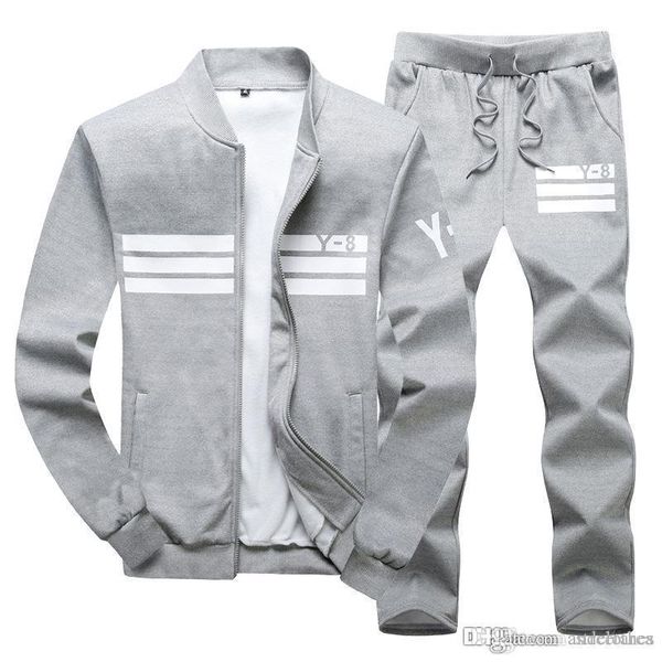 

luxury tracksuit mens sweat suits sets jogger jackets with pants suit hip hop stand collar cardigan designer tracksuits, Gray