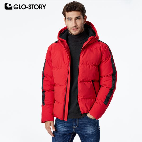 

glo-story winter outdoor wear snow jackets coats men's 2019 hip hop fashion letter tape patchwork hooded parkas mma-9267, Tan;black