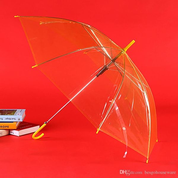Водонепроницаемые 8 костные зонтики красочные прозрачные длинные прямые ручки зонтик автоматический черный радуга пользовательский логотип зонтик BH0988 TQQ