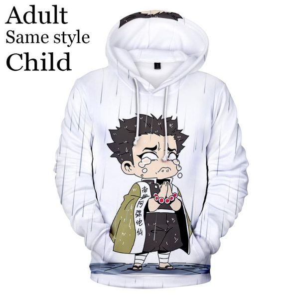 

cartoon hooded men and women crying sweatshirt children casual 3d hoodies 3d print demon slayer boy hoodie girl pullover top, Black