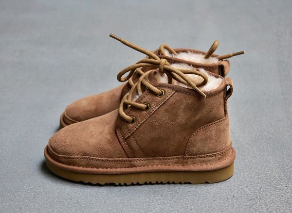 

with box) wool boots neumel suede child boy girl baby winter boots classic boots casual warm mini boot shoes size 25-35, Black