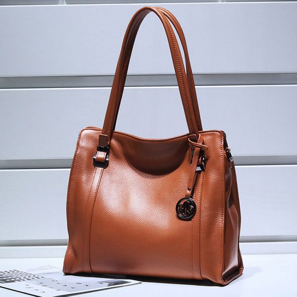 

leather bag2020new one-shoulder large-layer leather large-capacity women's bag soft portable messenger bag