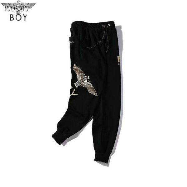 

20ss / boylondon мужской роскошный трек брюки моды мыть высокое качество sellings дизайнер винтажных платформы брюки хлопка открытый итальян, Black