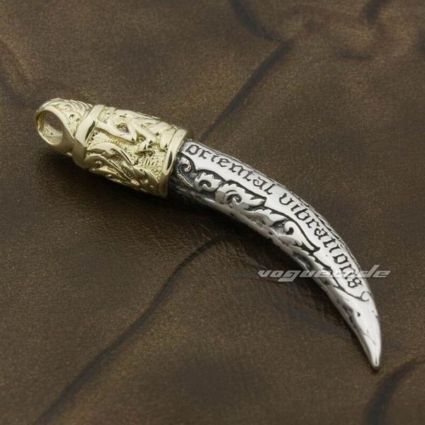 

925 sterling silver horn tusk claw mens biker rock punk pendant 8p018 just pendant