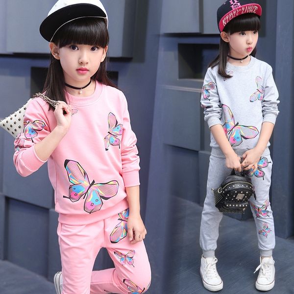 

2zcva girls cartoon autumn casual sports long sleeve girls butterfly suit cartoon autumn casual sports suit long sleeve butterfly sweater sw