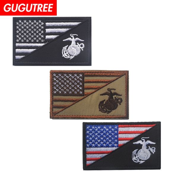

gugutree hook&loop embroidery america patches national flag patches badges applique patches for clothing sp-528, Black