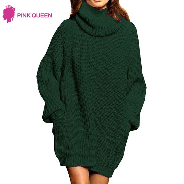 

women winter sweaters loose oversize turtleneck wool long pullover sweater dress pockets soild baggy spring sweaters, White;black