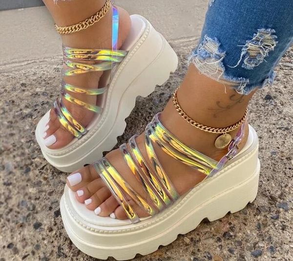 

2020 summer women sandals buckle design platform sandals comfortable women thick sole beach shoes woman sandalias mujer h592 t13, Black