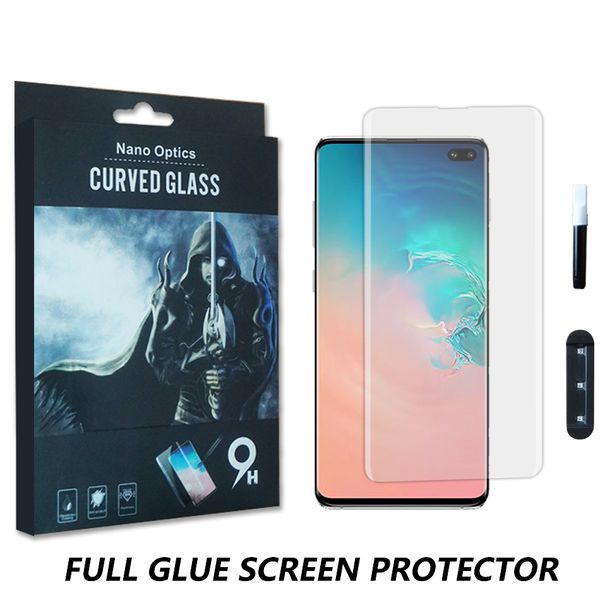 

nano liquid uv full glue tempered glass for iphone x xs max xr samsung s10 plus note 10 9 8 s8 s9 screen protector