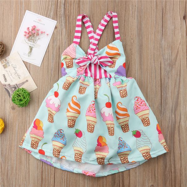 

cute sleeveless kids baby girls strap backless ice cream dress kids clothes sling girls dresses kids designer clothes girls dhl jy191, Red;yellow