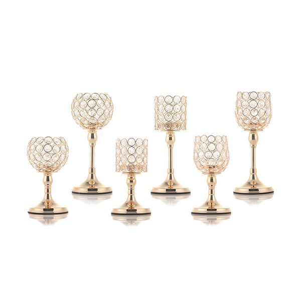 

glass pillar tealight candle holders crystal candlesticks table stands wedding decoration for home housewarming gift