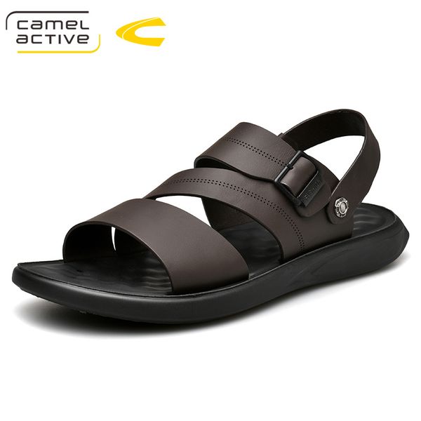

camel active 2019 new sandal men sandals summer genuine leather sandals men outdoor shoes leather shoes 19291, Black