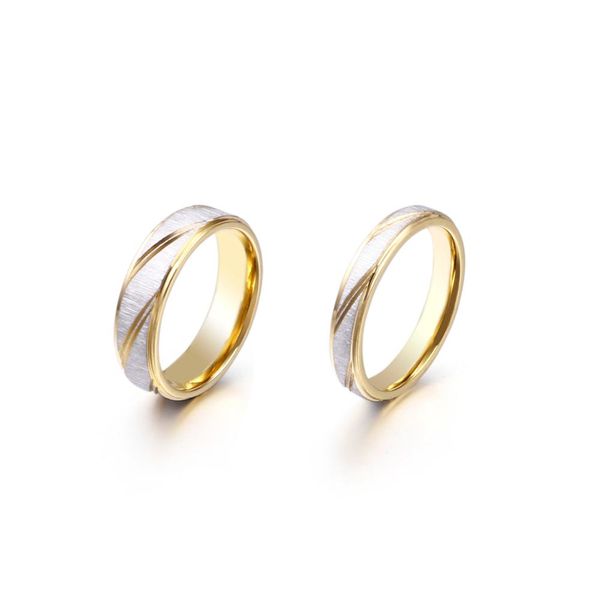 

fashion couples stainless steel ring gold silver stripes simple style for wedding ring for men/women gift jewery wholesale, Slivery;golden