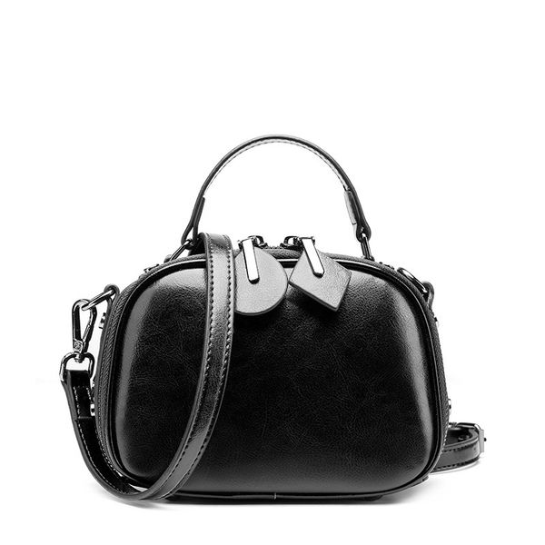 

genuine leather shoulder bags cowhide pocket purse designer handbags oil wax skin leather bag