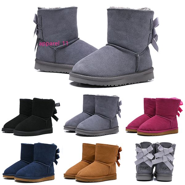 

luxury kids boots wgg australian classic snow designer boots girl boy children bailey bow shoes ankle winter booties 26-35 keep warm