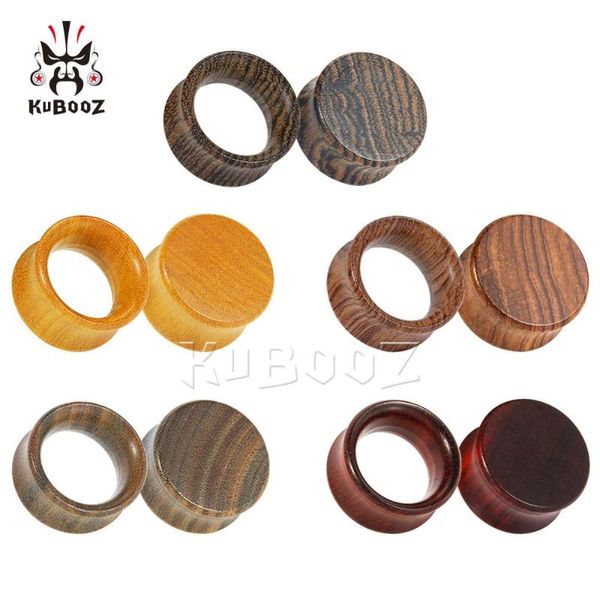 

kubooz style design horn flat wood ear piercing plugs stretchers earring tunnels gagues body jewelry gift, Slivery;golden