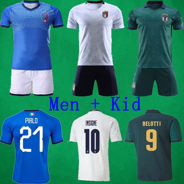 

2020 italy soccer jerseys mens + kids soccer kits 20 21 italia bonucci insigne jorginho football shirts and shorts italian football uniforms, Black;yellow