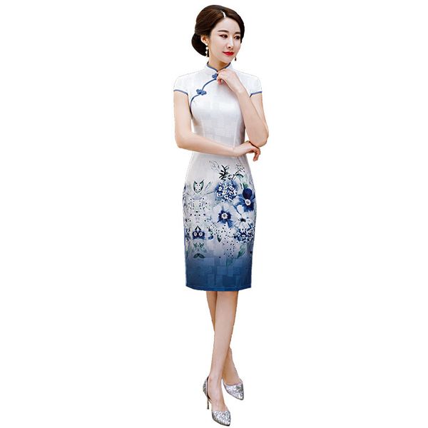 

new rayon short chinese traditional women qipao vintage oriental female cheongsam novelty chinese formal dress  l xl xxl 3xl, Red