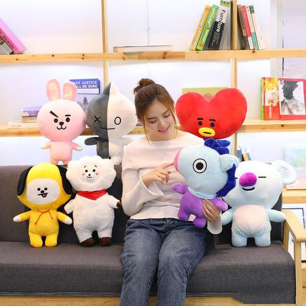 

new styles bt21 plush toys bulletproof youth group pillow stuffed animals plush dolls pillow creative doll wholesale