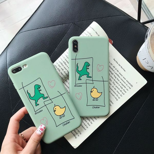 

for iphone xs mxs phone cases instagram cartoon dinosaur chick tpu soft cell phone case for iphone 6 7 8 plus xr