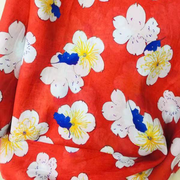 

высокого качество природные рами ткань advanced customized summer flower tissu лидирующая одежда, платье материала, Black;white