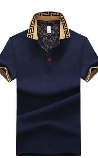 

Summer Pure Color Mens tshirt Fashion Designer Lapel Neck Short Tees Casual Slim Mens Tees