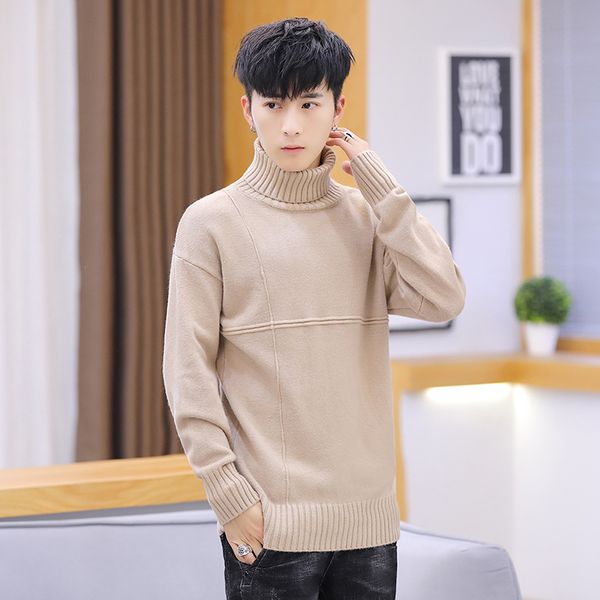 

mens sweaters casual long sleeve blue black turtleneck pullovers thick smart casual vest warm sweater white men sweater, White;black