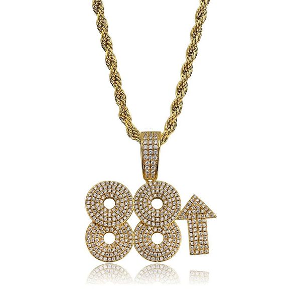 

hip hop 88rising rich chigga diamonds pendant necklaces for men women luxury gold silver pendants 18k gold plated copper zircons necklace