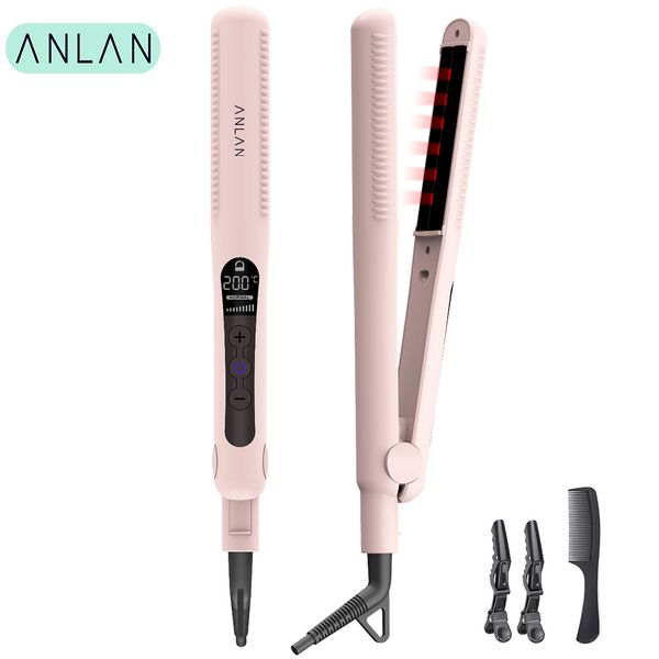 

anlan professional hair straightener curler hair flat iron negative ion infrared hair straighting curling iron led display irons