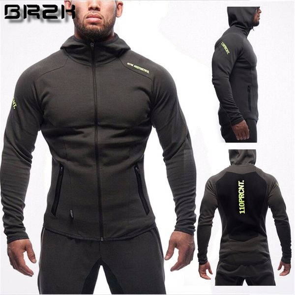 

fitness men hoodies brand clothing men hoody zipper casual sweatshirt muscle men's slim fit hooded jackets size 3xl, Black